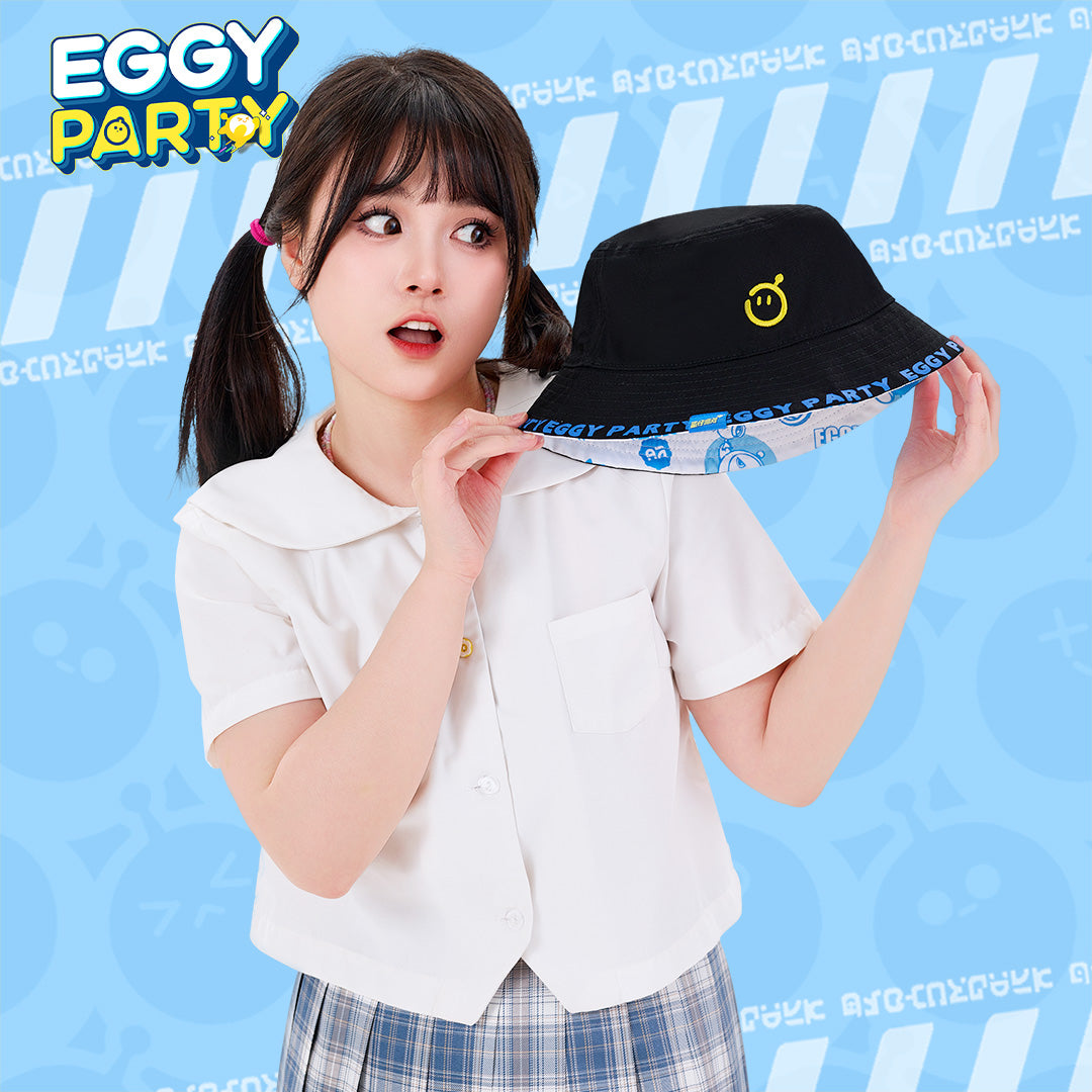 eggy party black bucket hat