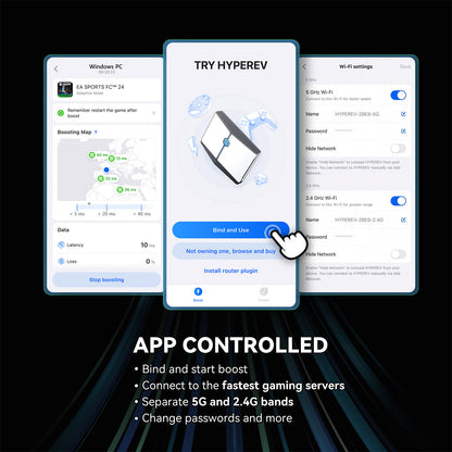 HYPEREV Wi-Fi 6 | 遊戲網絡優化路由器 | GearUP Booster