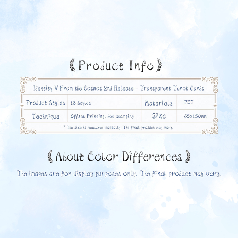 Identity V - From the Cosmos 2nd Release Tarot Cards