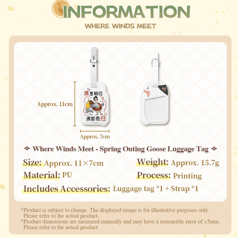 Where Winds Meet - Spring Outing Goose Luggage Tag