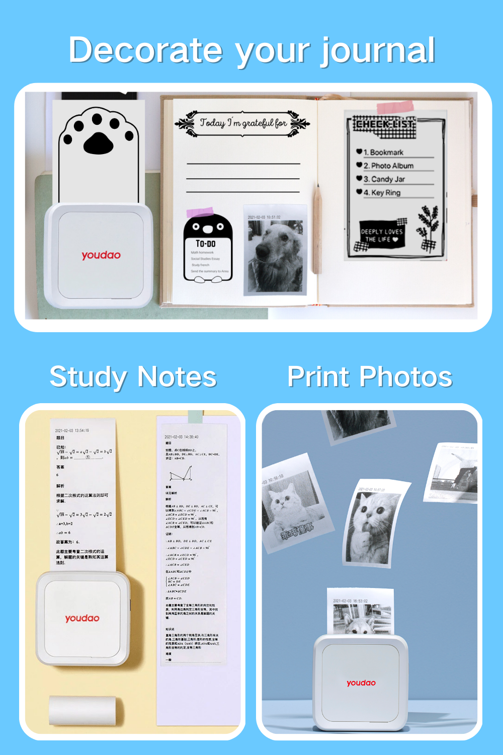 Youdao Pocket Printer with Thermal Paper